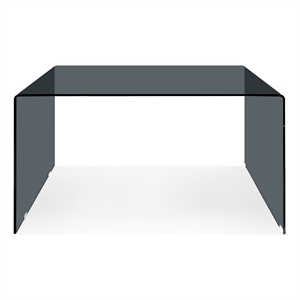 Pemberly Row Modern / Contemporary Glass Desk in Transparent Gray