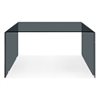 Pemberly Row Modern / Contemporary Glass Desk in Transparent Gray