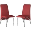 Pemberly Row Red Polyurethane Chair with Chrome Leg (Set of 2)