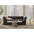 Pemberly Row Coffee Table with White Marble TOP and Stainless Steel Base