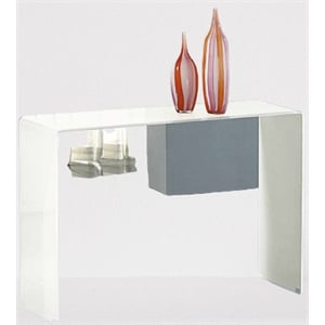 Pemberly Row Bent Glass Sofa Table Extra White 12mm Thick Glass