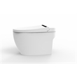 Pemberly Row Modern Ceramic White Smart Toilet with Bidet and Digital Display