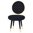 Pemberly Row Velvet & Metal Upholstered Accent Chair in Black (Set of 2)
