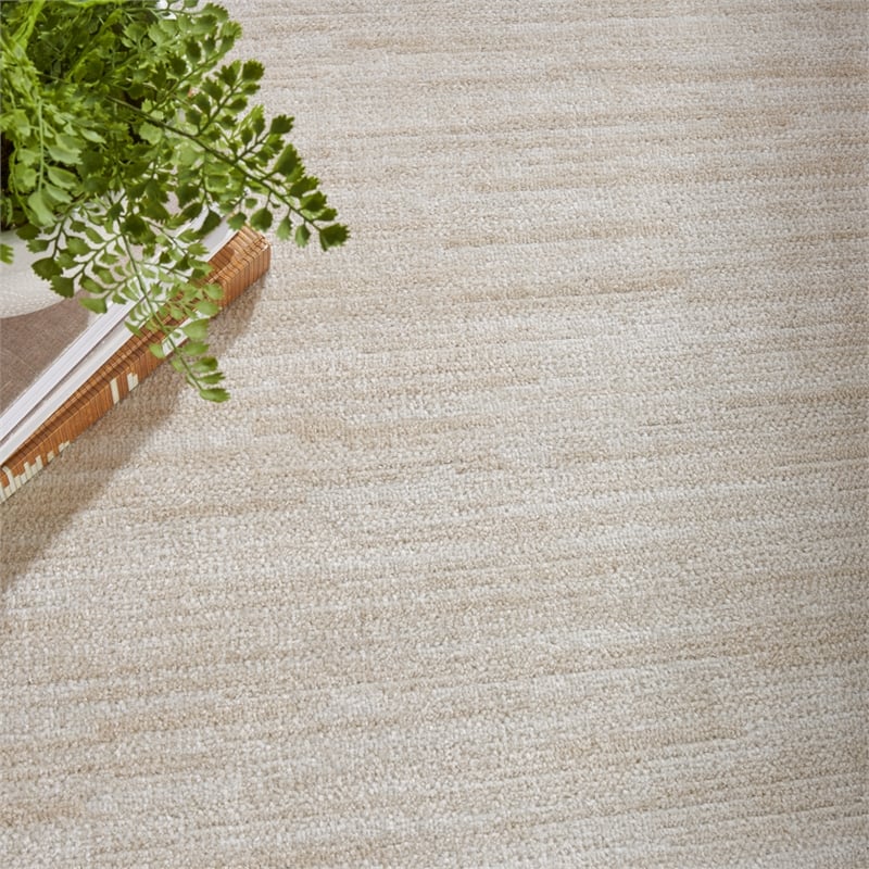 Pemberly Row 12' x 15' Ivory Beige Fabric Outdoor Area Rug (12' x 15')