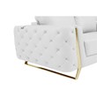 Pemberly Row Modern Genuine Italian Leather Upholstered Sofa Set