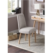 Pemberly Row Traditional Wood and Fabric Chair in Natural and Gray