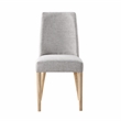 Pemberly Row Traditional Wood and Fabric Chair in Natural and Gray