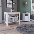 Pemberly Row 2 Piece Kitchen Set Kicthen Island and Kitchen Cart in Multi-color