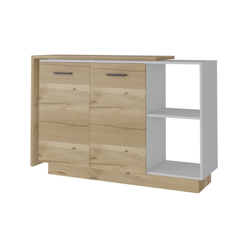 Pemberly Row 2Pc Kitchen Set Kitchen Island & Utility Sink Cabinet - Multi-color