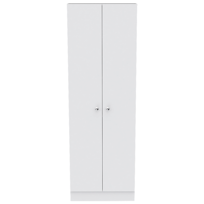 Pemberly Row 2 Piece Kitchen Set Kitchen Island and Kitchen Pantry in White Onyx