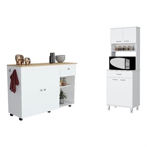 Pemberly Row 2 Piece Kitchen Set in Multi-color Engineered Wood