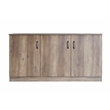 Pemberly Row Contemporary 3-Door Credenza Storage Cabinet in Rustic Oak