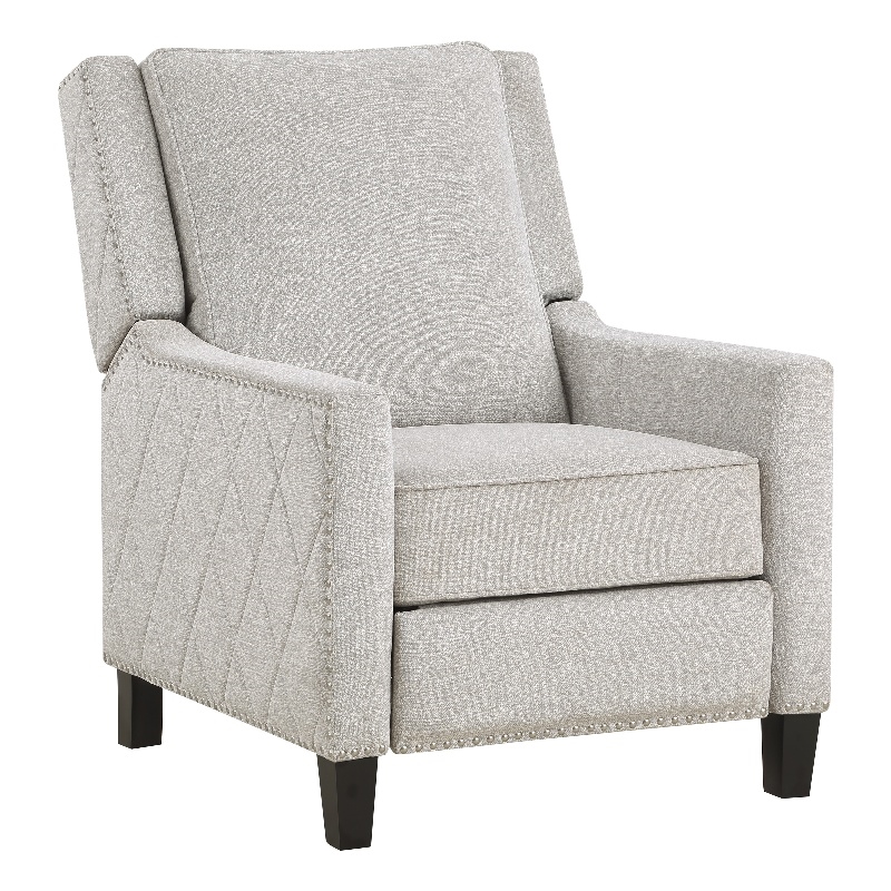 Pemberly Row Contemporary Fabric Upholstered Push Back Recliner in Sand