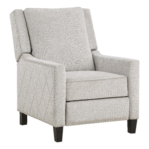 Pemberly Row Contemporary Fabric Upholstered Push Back Recliner in Sand