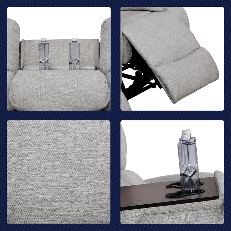 Pemberly Row 2-Piece Modern Microfiber Recliner Sofa Set in White