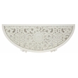 Pemberly Row Antiqued Carved Transitional Wood/Glass Console Table in White