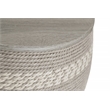 Pemberly Row Transitional Rattan Drum Storage Ottoman in Gray