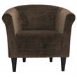 Pemberly Row Traditional Fabric Club Chair in Chocolate Brown