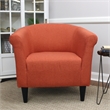 Pemberly Row Modern Traditional Fabric & EPS Club Chair in Orange