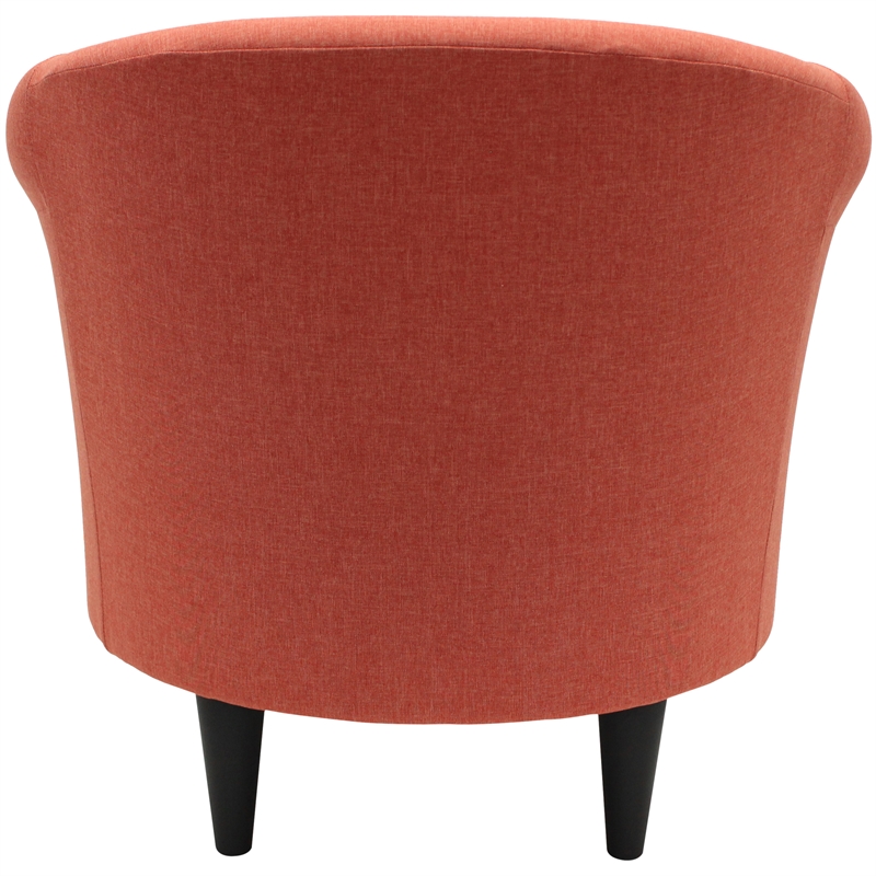 Pemberly Row Modern Traditional Fabric & EPS Club Chair in Orange