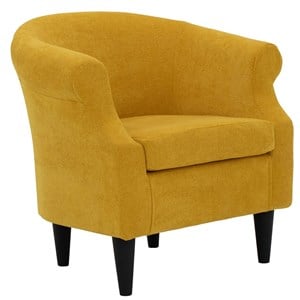 Pemberly Row Modern Traditional Polyester Fabric Chair in Yellow