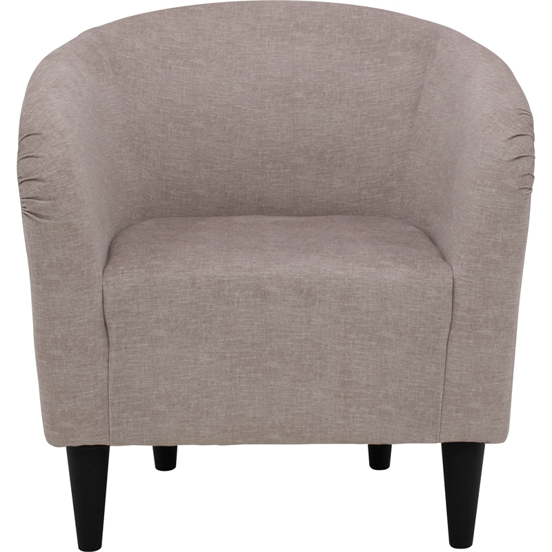 Pemberly Row Traditional Polyester & EPS Curved Tub Chair in Dusty Rose Pink