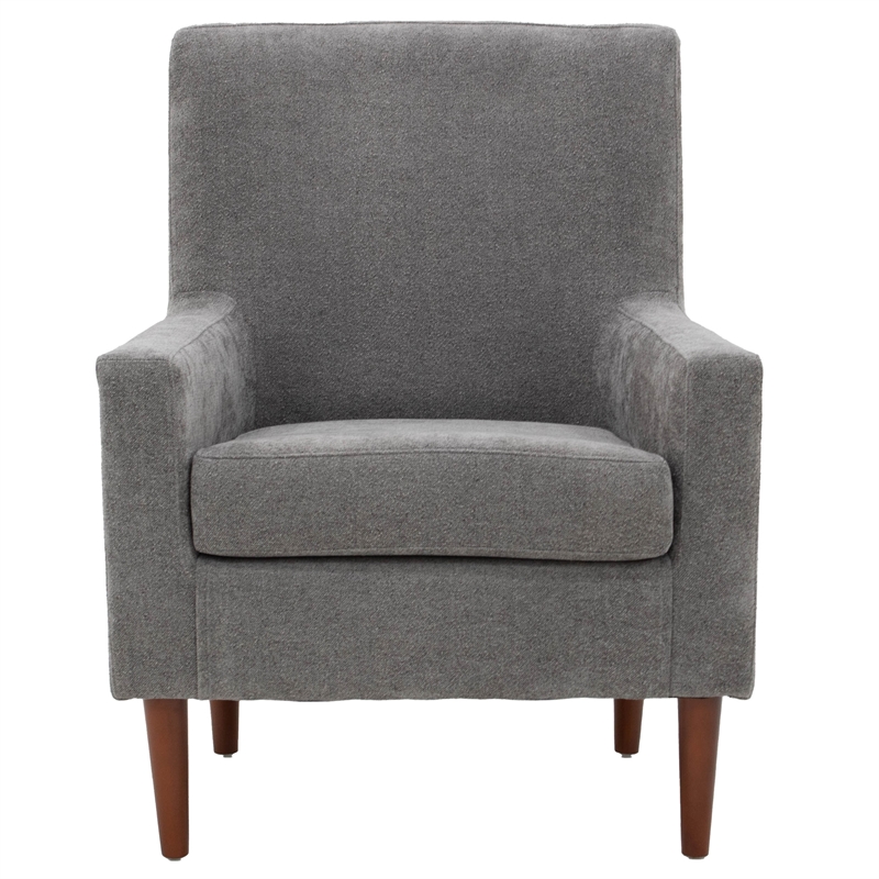 Pemberly Row Modern Traditional Fabric and EPS Arm Chair in Gray