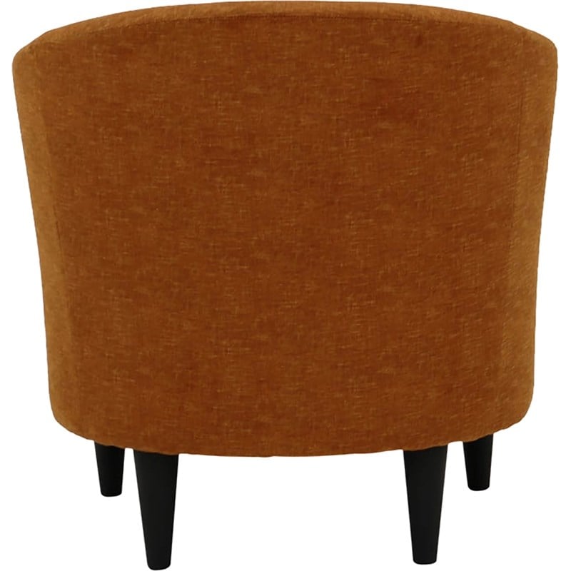 Pemberly Row Traditional Polyester Fabric & EPS Curved Tub Chair in Orange