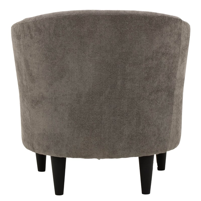 Pemberly Row Traditional Polyester Fabric & EPS Curved Tub Chair in Gray