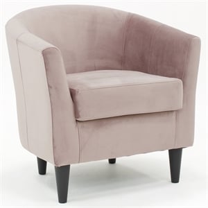 Pemberly Row 17.5&quot Traditional Polyester Fabric Club Chair in Pink