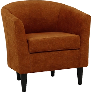 Pemberly Row 17.5&quot Traditional Fabric Club Chair in Burnt Orange