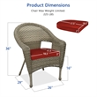 Pemberly Row Wicker Patio Chair in Gray and Brick Red (Set of 2)
