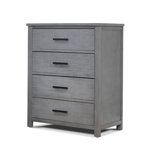 Pemberly Row Traditional 4-Drawers Wood Dresser for Baby in Grigio Gray