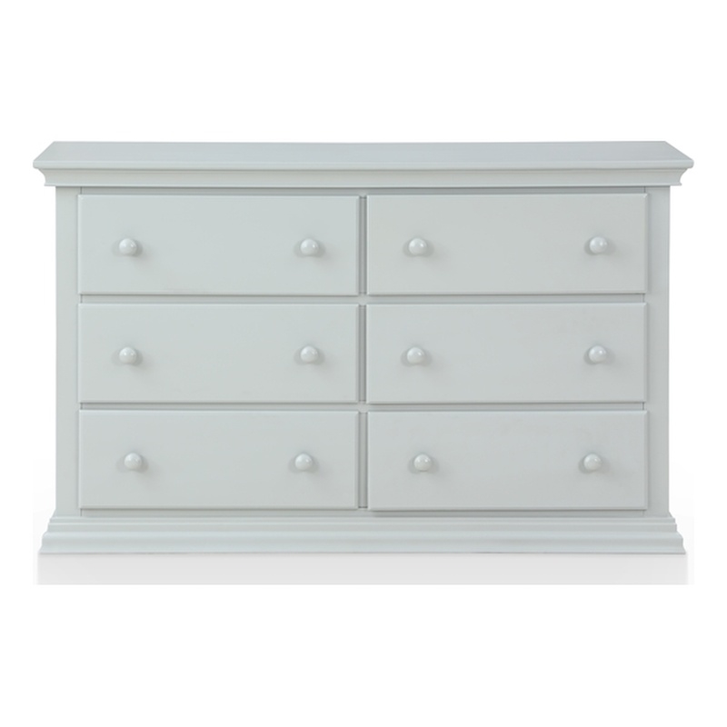 Pemberly Row Traditional Wood 6-Drawers Double Dresser Gray