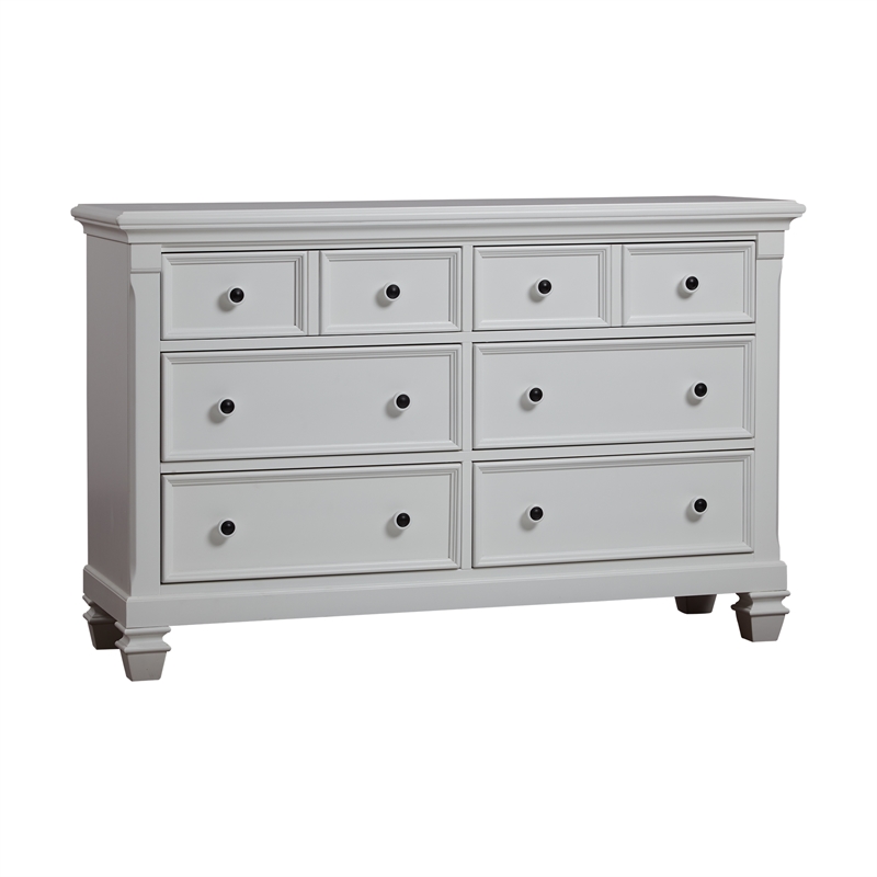 Pemberly Row 6-Drawers Traditional Wood Dresser in Pure White