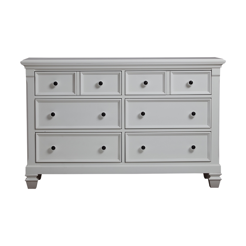 Pemberly Row 6-Drawers Traditional Wood Dresser in Pure White