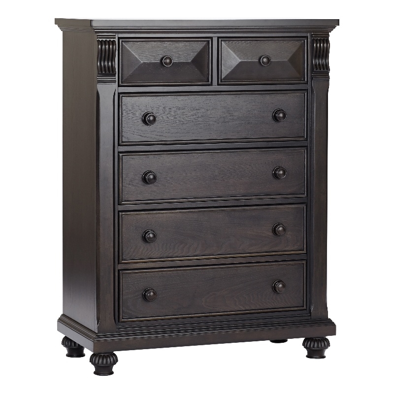 Pemberly Row 6-Drawers Traditional Wood Chest in Bittersweet