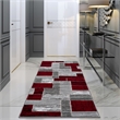 Pemberly Row Mid-Century Red Geometric 2 ft. x 6 ft. Fabric Runner Rug