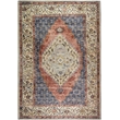 Pemberly Row Multi-Color Traditional Washable 8 ft. x 10 ft. Fabric Area Rug