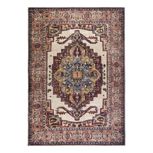 Pemberly Row Brick Red Traditional Washable 2 ft. x 3 ft. Fabric Scatter Rug