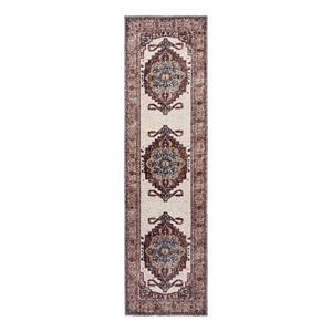 Pemberly Row Brick Red Traditional Washable 2 ft. x 6 ft. Fabric Runner Rug