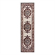Pemberly Row Brick Red Traditional Washable 2 ft. x 6 ft. Fabric Runner Rug