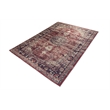 Pemberly Row Red Distressed Washable 5 ft. x 7 ft. Fabric Area Rug