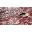 Pemberly Row Red Distressed Washable 5 ft. x 7 ft. Fabric Area Rug