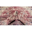 Pemberly Row Red Distressed Washable 5 ft. x 7 ft. Fabric Area Rug