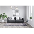 Pemberly Row Gray Distressed Washable 2 ft. x 6 ft. Fabric Runner Rug