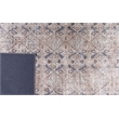 Pemberly Row Gray Distressed Washable 2 ft. x 6 ft. Fabric Runner Rug