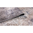 Pemberly Row Gray Distressed Washable 2 ft. x 6 ft. Fabric Runner Rug
