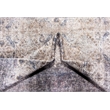 Pemberly Row Gray Distressed Washable 2 ft. x 6 ft. Fabric Runner Rug