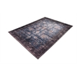 Pemberly Row Blue Distressed Washable 5 ft. x 7 ft. Fabric Area Rug